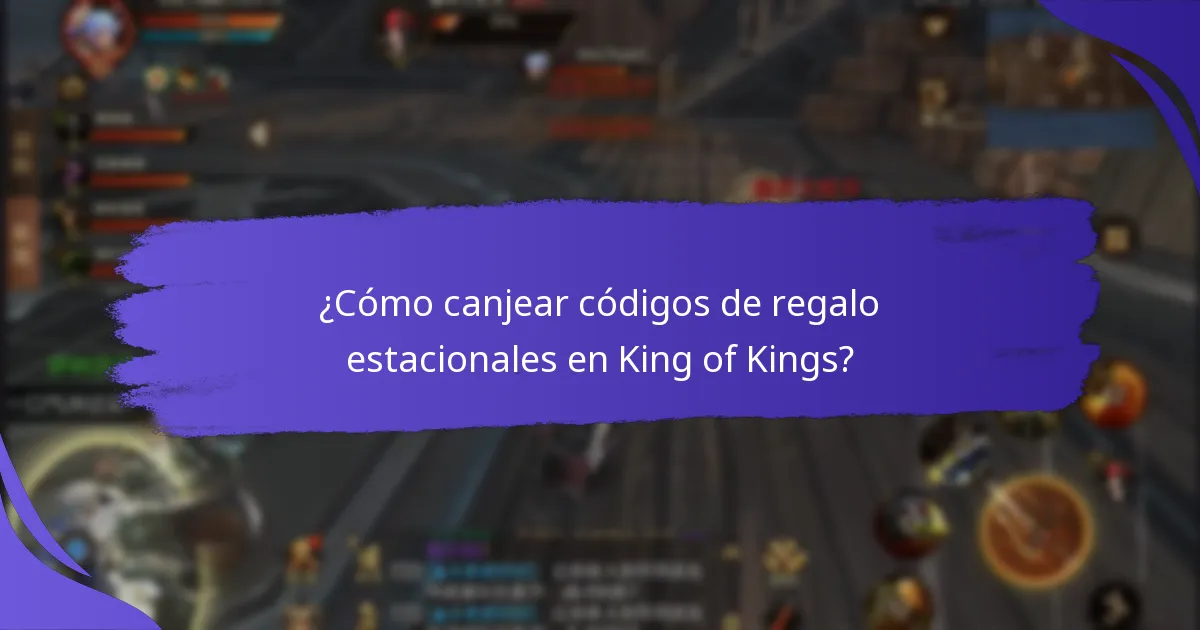 ¿Cómo canjear códigos de regalo estacionales en King of Kings?