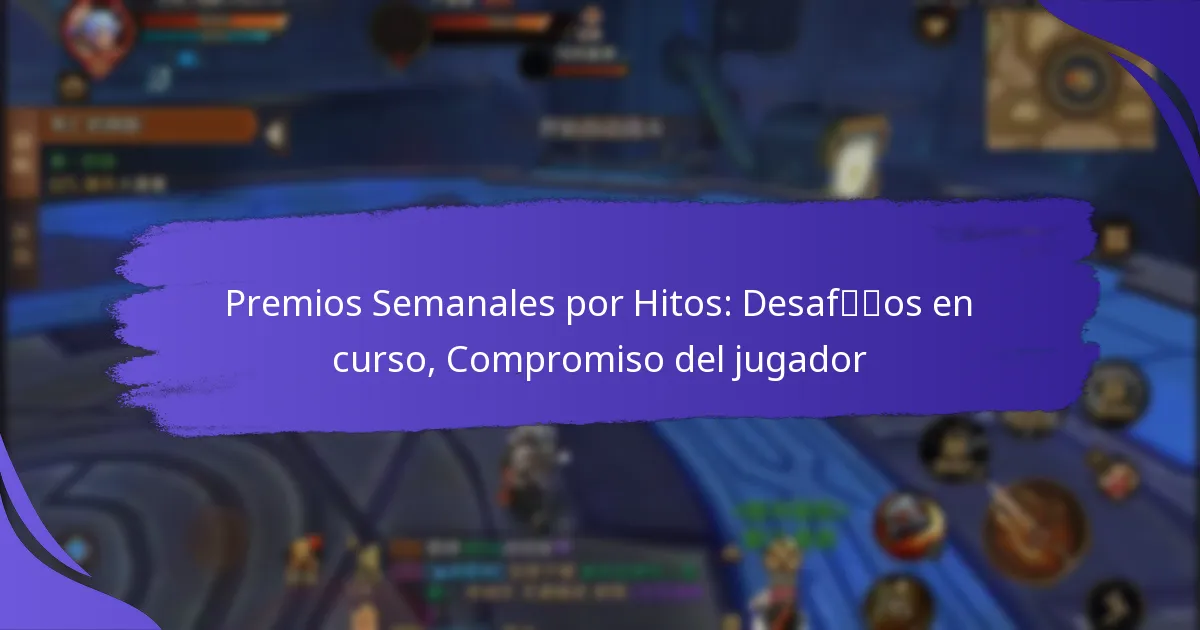 Premios Semanales por Hitos: Desafíos en curso, Compromiso del jugador